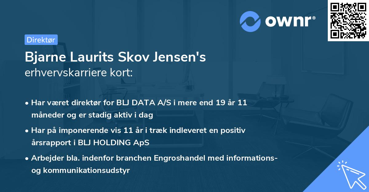 Bjarne Laurits Skov Jensen's erhvervskarriere kort