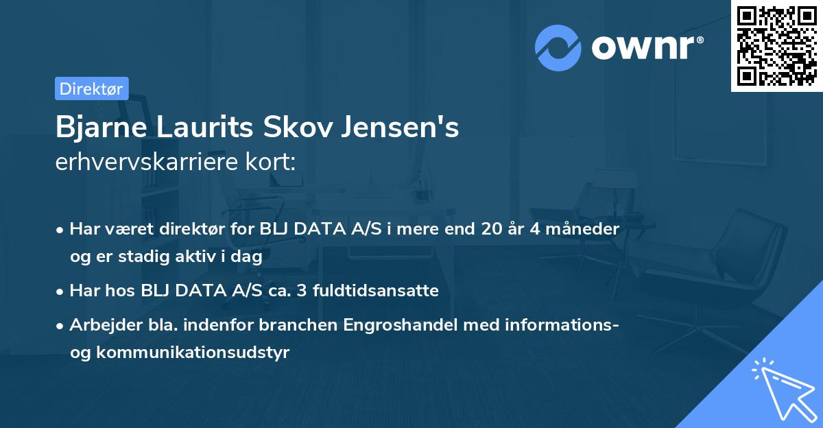 Bjarne Laurits Skov Jensen's erhvervskarriere kort