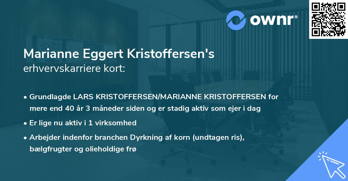 Marianne Eggert Kristoffersen's erhvervskarriere kort