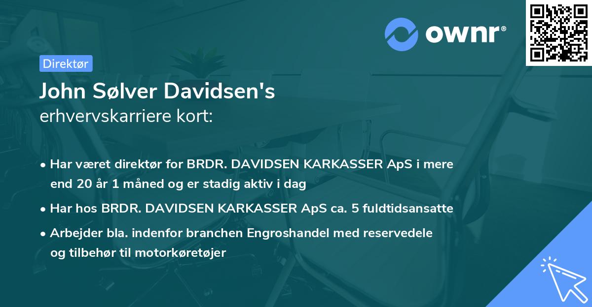 John Sølver Davidsen's erhvervskarriere kort