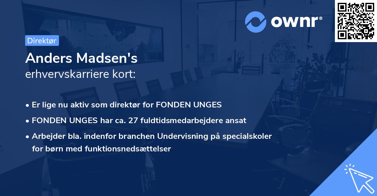 Anders Madsen's erhvervskarriere kort