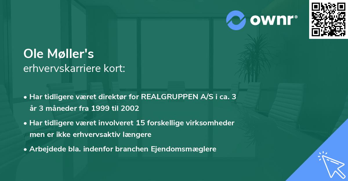 Ole Møller's erhvervskarriere kort