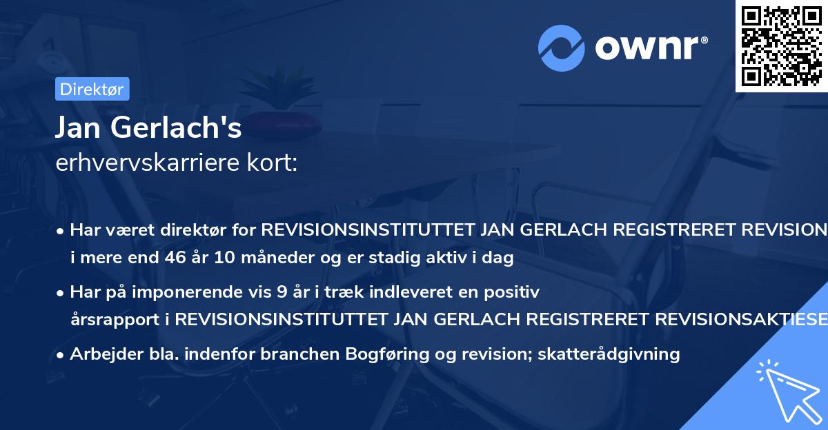 Jan Gerlach's erhvervskarriere kort