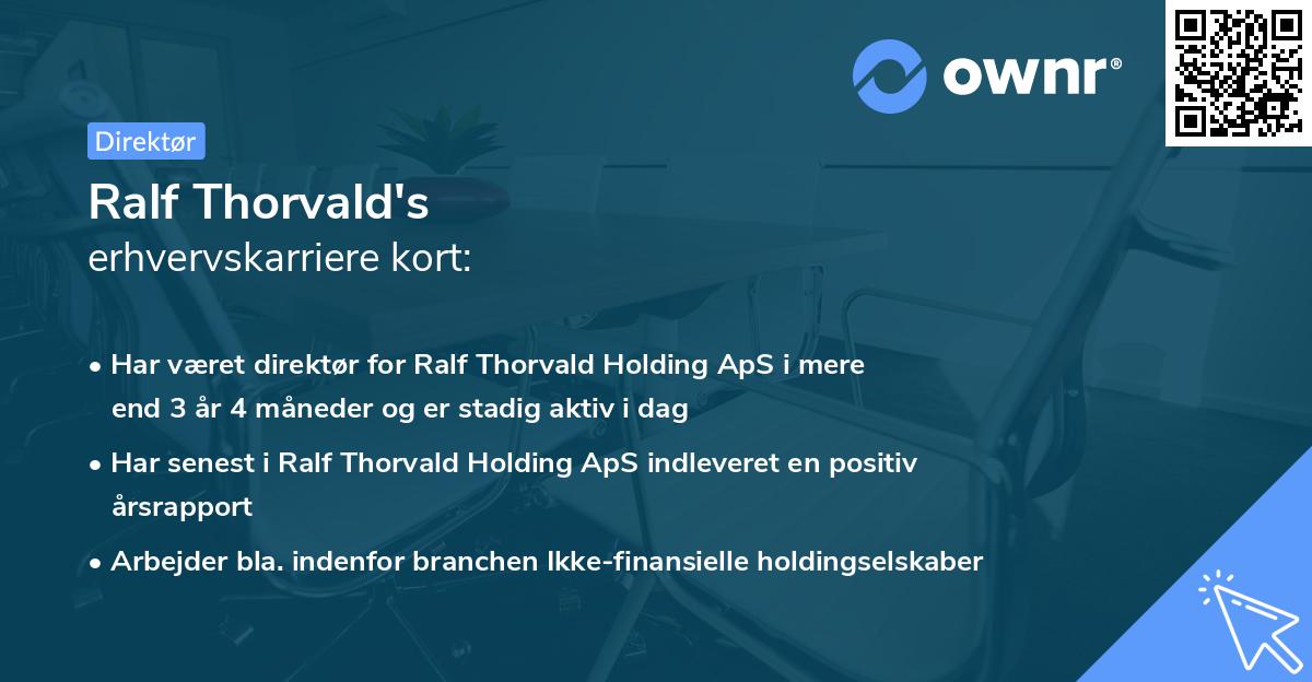 Ralf Thorvald's erhvervskarriere kort