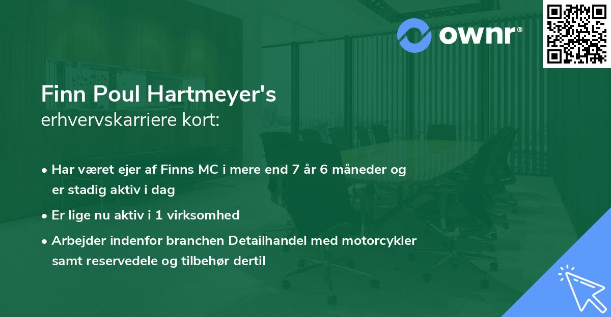 Finn Poul Hartmeyer's erhvervskarriere kort
