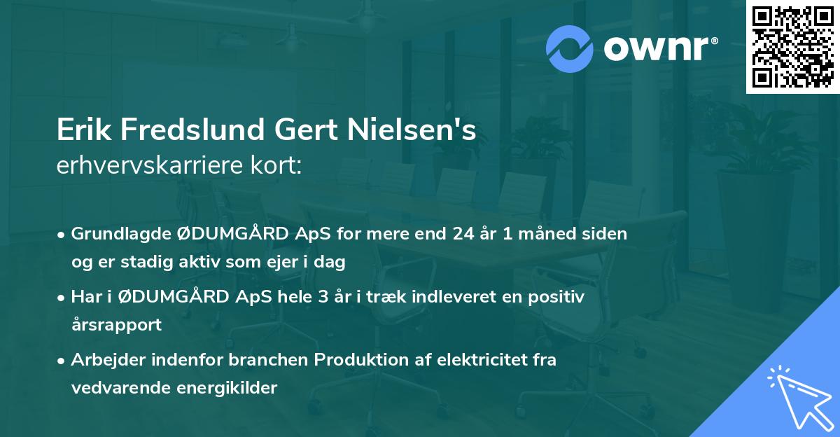 Erik Fredslund Gert Nielsen's erhvervskarriere kort