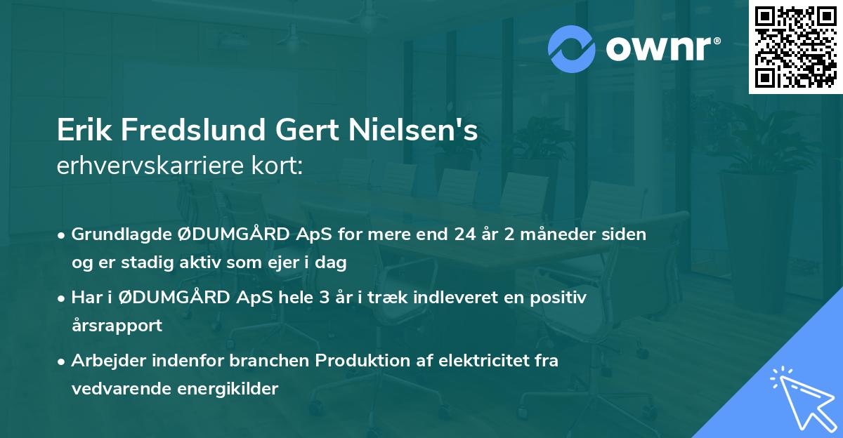 Erik Fredslund Gert Nielsen's erhvervskarriere kort