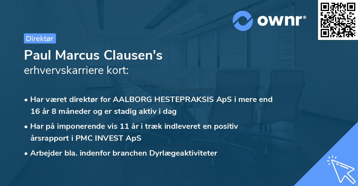 Paul Marcus Clausen's erhvervskarriere kort
