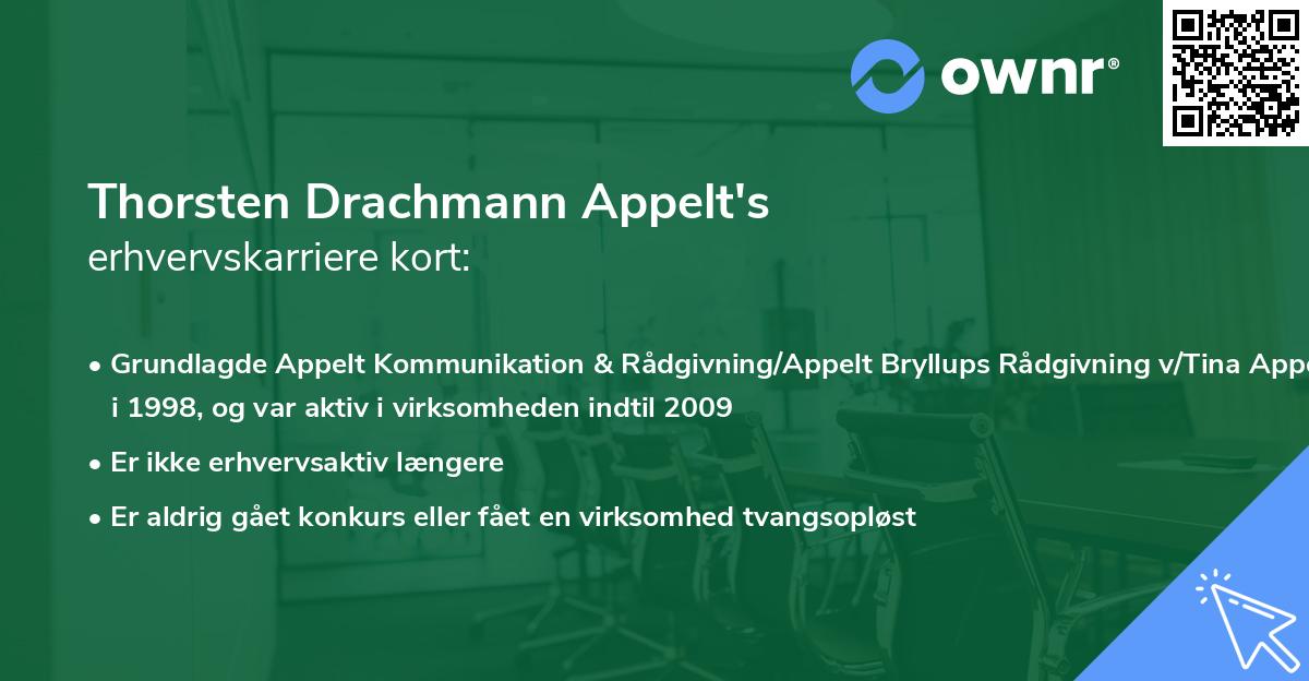 Thorsten Drachmann Appelt's erhvervskarriere kort