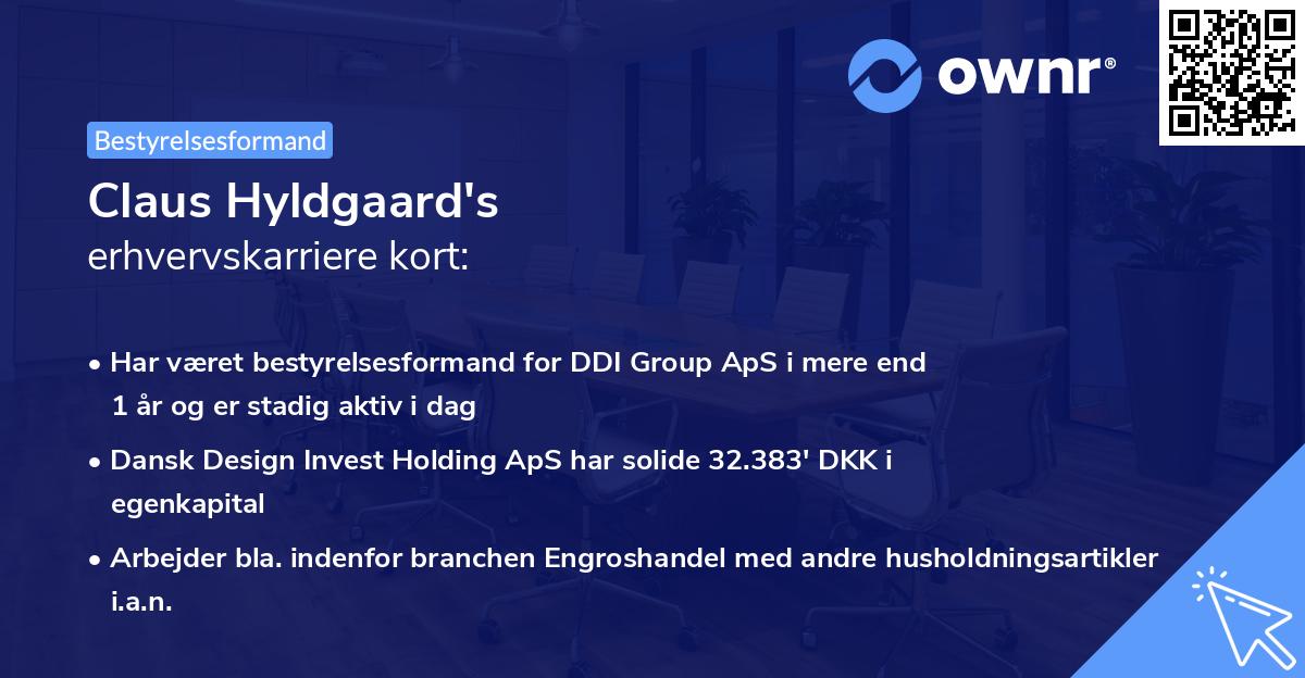 Claus Hyldgaard's erhvervskarriere kort