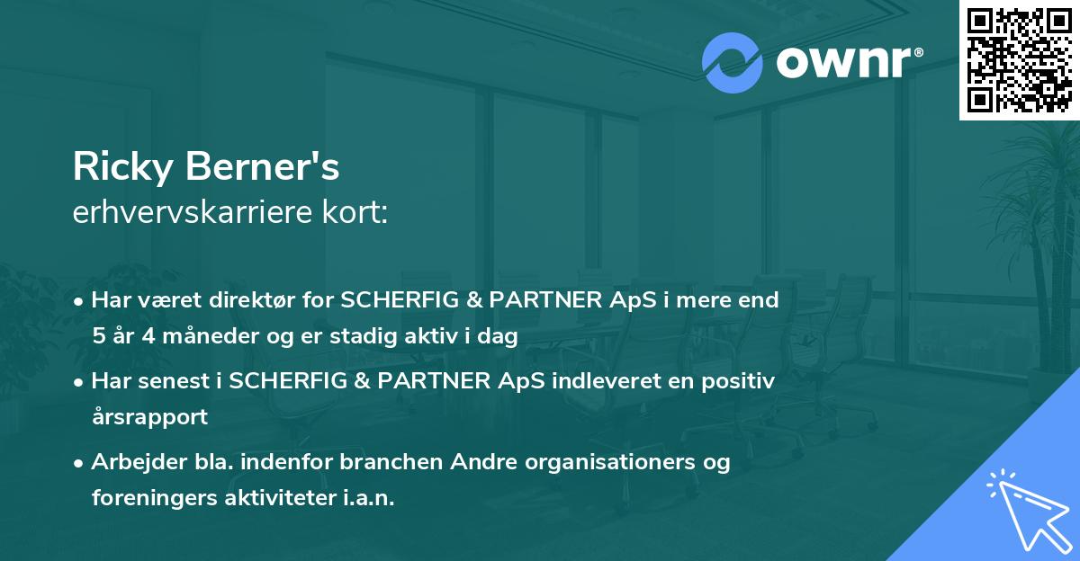 Ricky Berner's erhvervskarriere kort