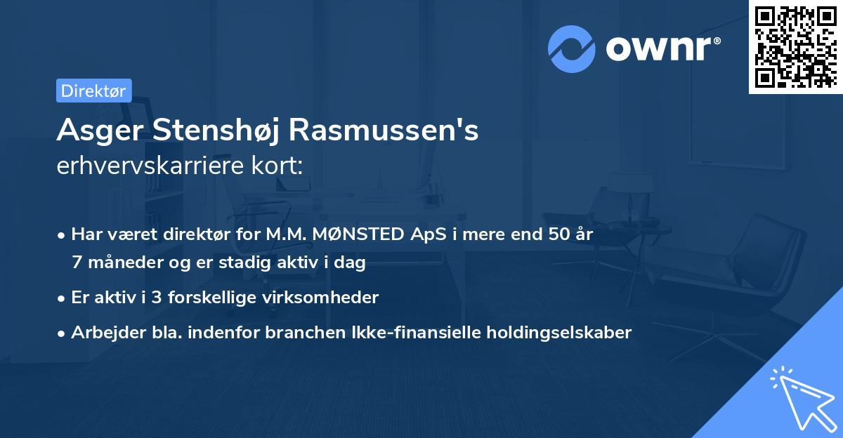Asger Stenshøj Rasmussen's erhvervskarriere kort