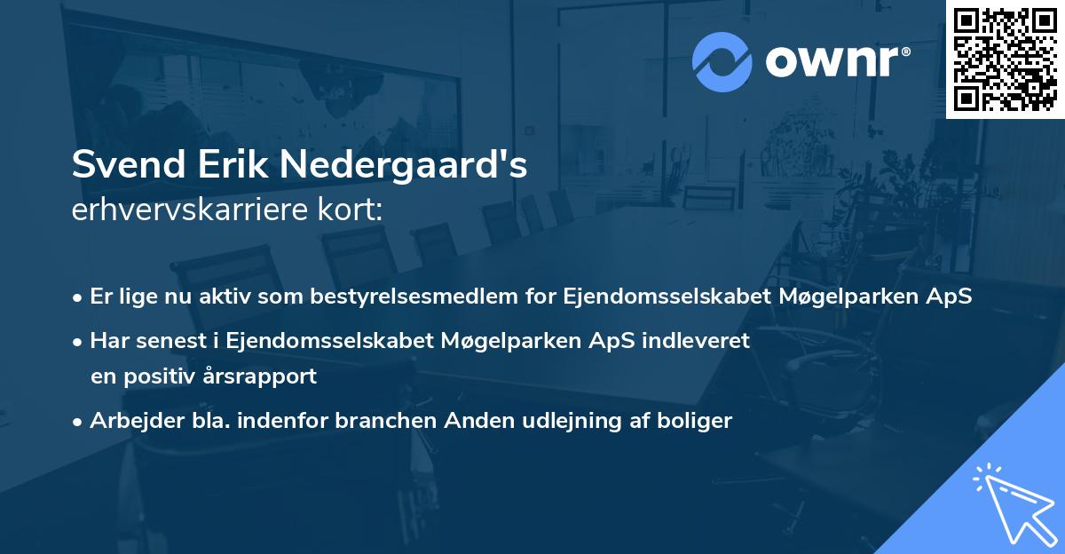 Svend Erik Nedergaard's erhvervskarriere kort