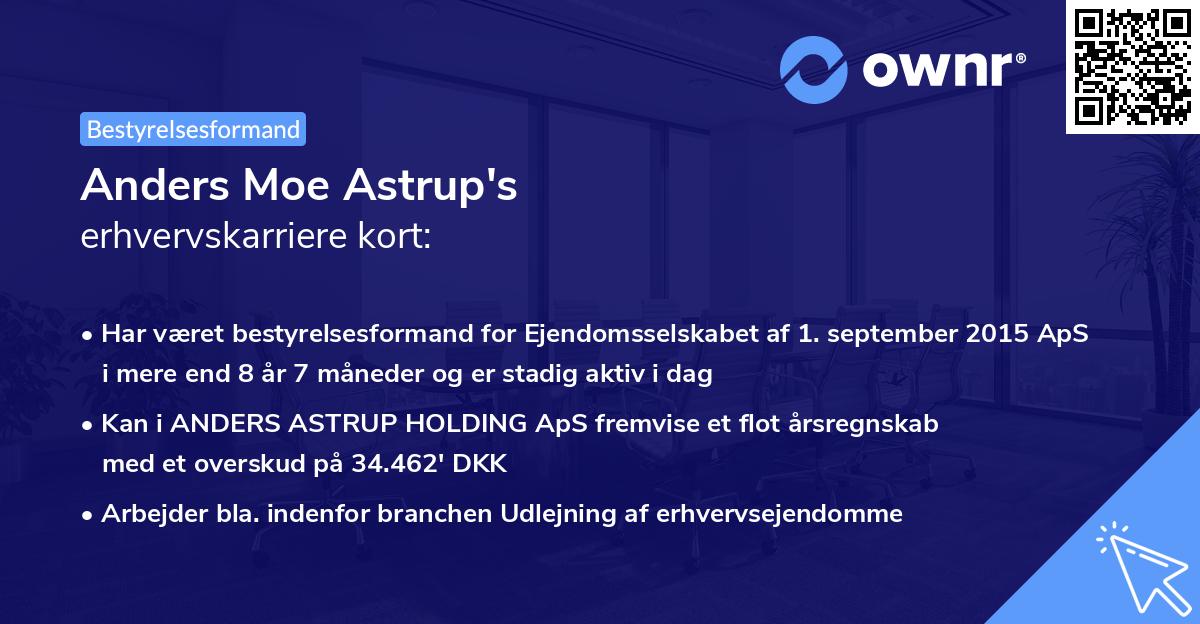 Anders Moe Astrup's erhvervskarriere kort