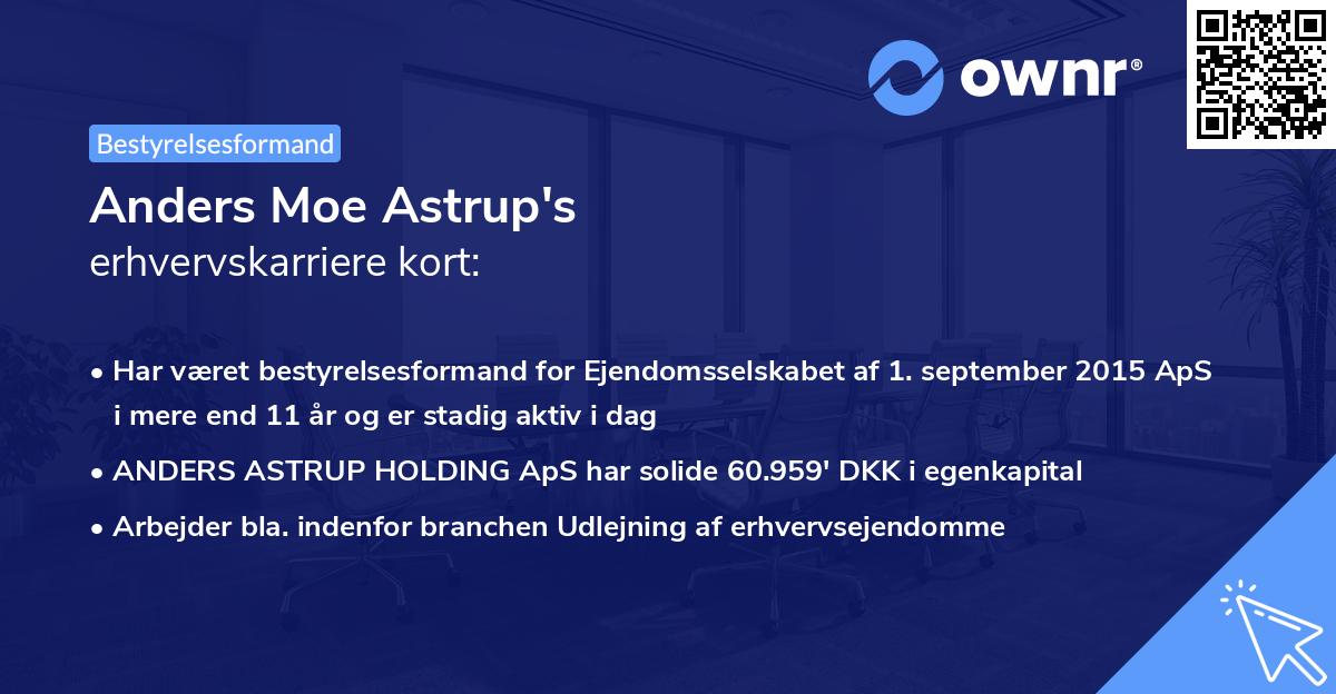 Anders Moe Astrup's erhvervskarriere kort