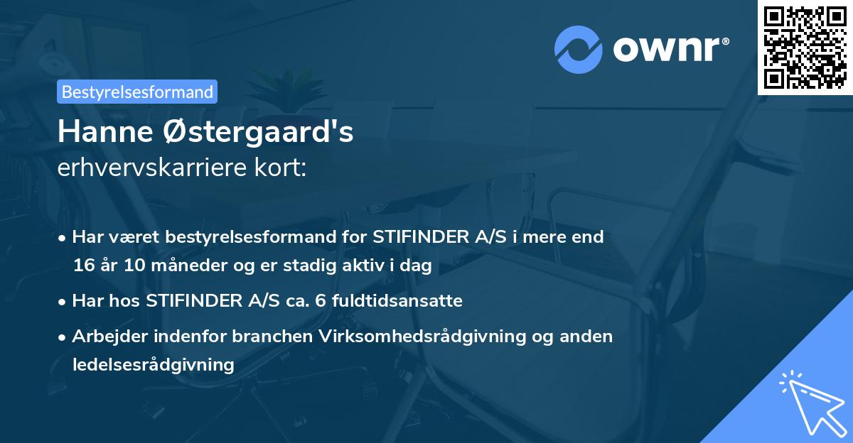 Hanne Østergaard's erhvervskarriere kort