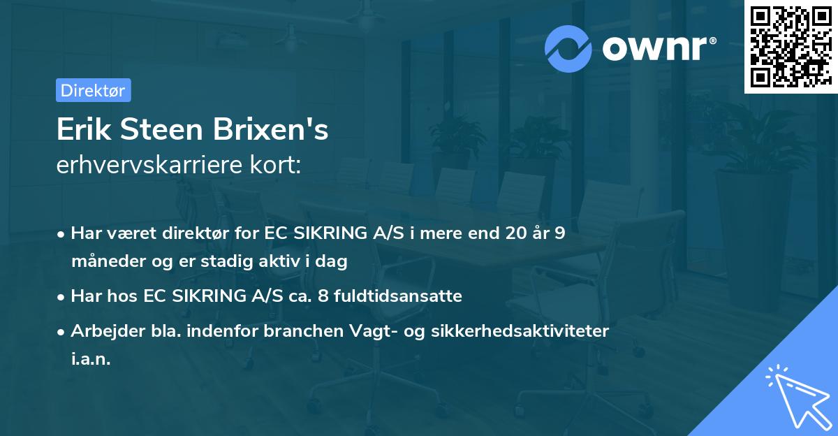 Erik Steen Brixen's erhvervskarriere kort