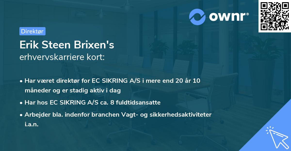 Erik Steen Brixen's erhvervskarriere kort