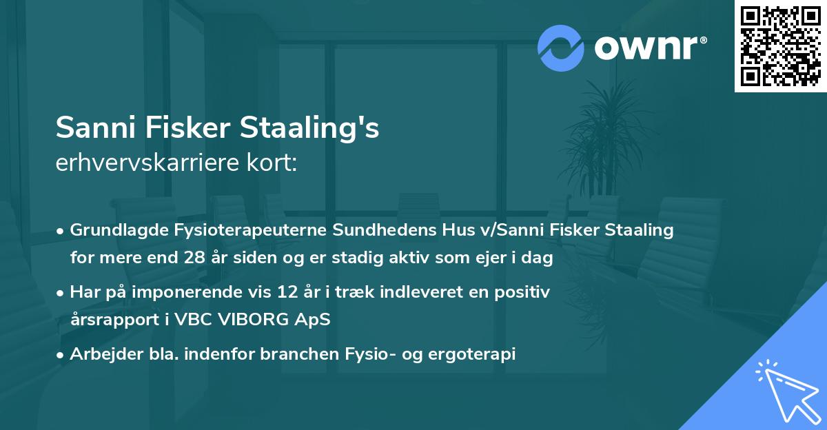 Sanni Fisker Staaling's erhvervskarriere kort