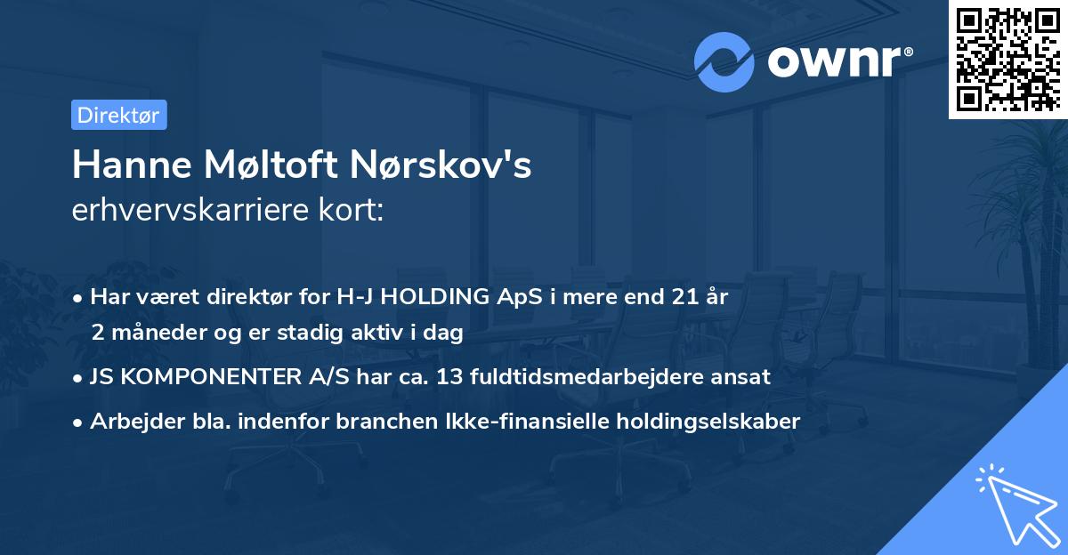 Hanne Møltoft Nørskov's erhvervskarriere kort