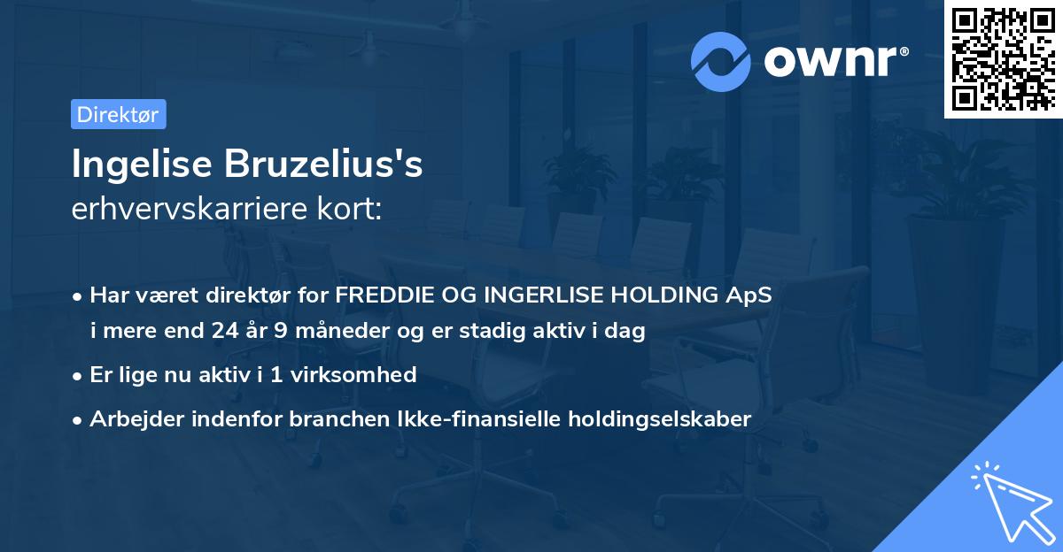 Ingelise Bruzelius's erhvervskarriere kort