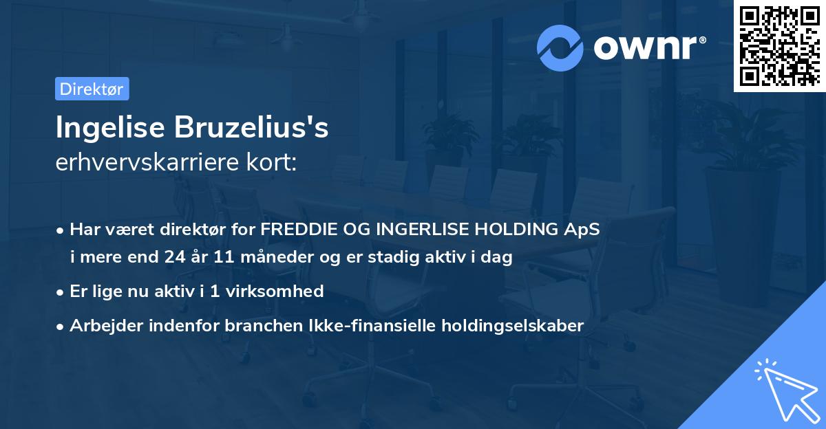 Ingelise Bruzelius's erhvervskarriere kort