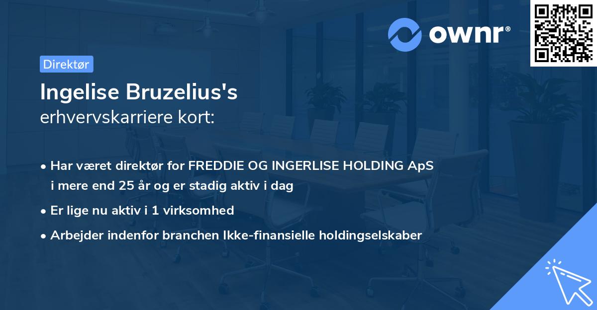 Ingelise Bruzelius's erhvervskarriere kort