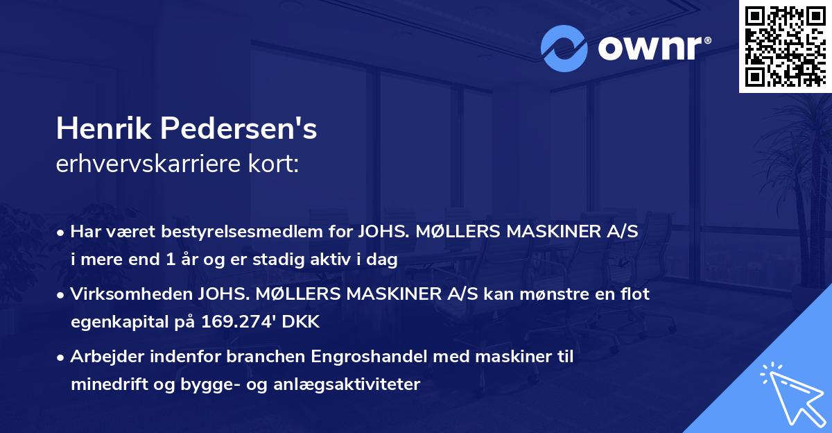 Henrik Pedersen's erhvervskarriere kort