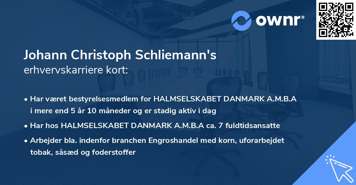 Johann Christoph Schliemann's erhvervskarriere kort