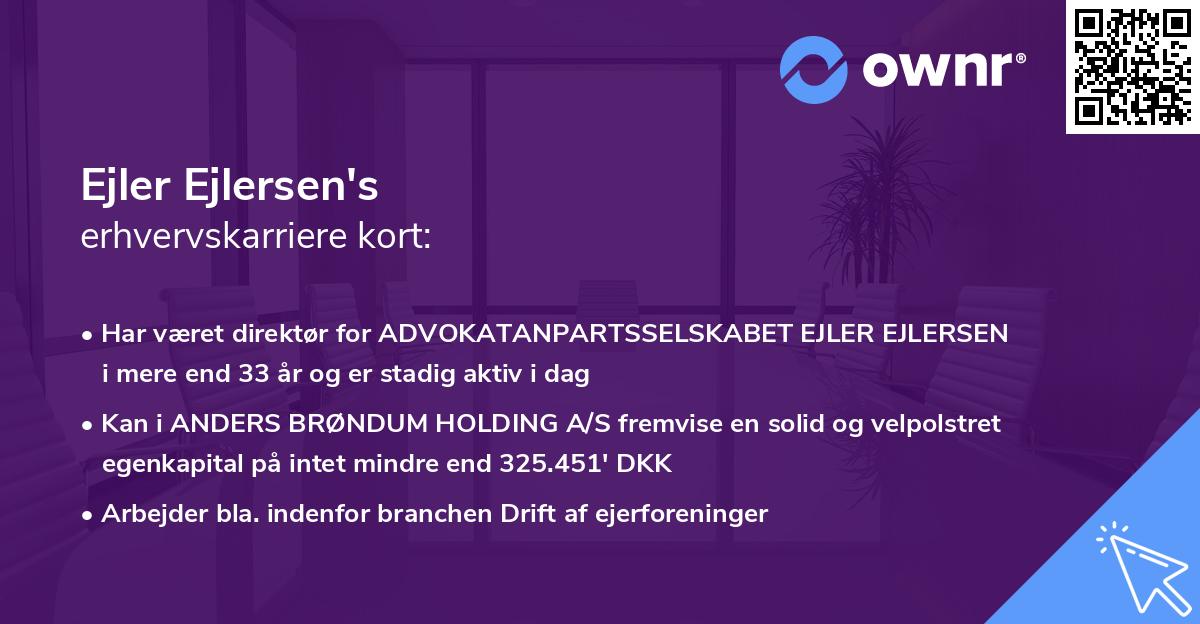 Ejler Ejlersen's erhvervskarriere kort