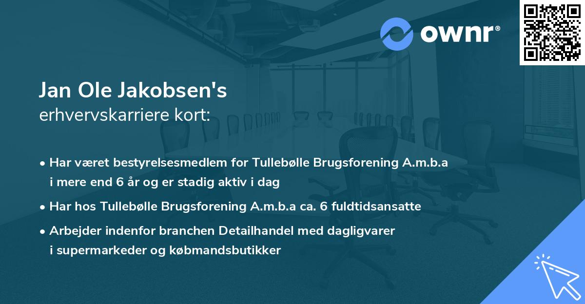 Jan Ole Jakobsen's erhvervskarriere kort