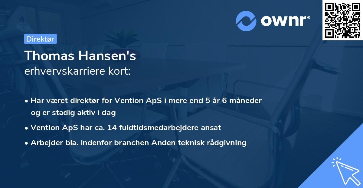 Thomas Hansen's erhvervskarriere kort