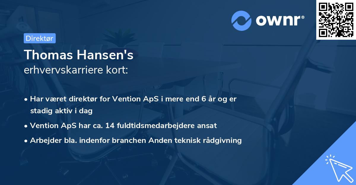 Thomas Hansen's erhvervskarriere kort