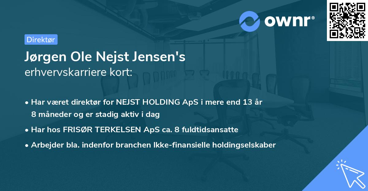 Jørgen Ole Nejst Jensen's erhvervskarriere kort