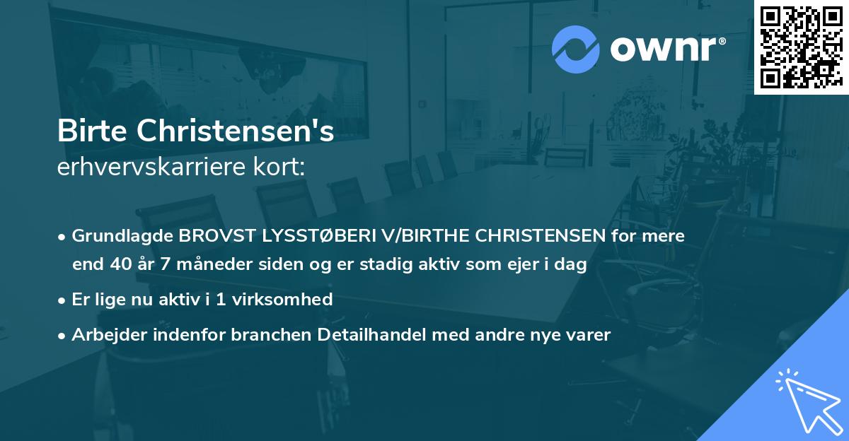 Birte Christensen's erhvervskarriere kort