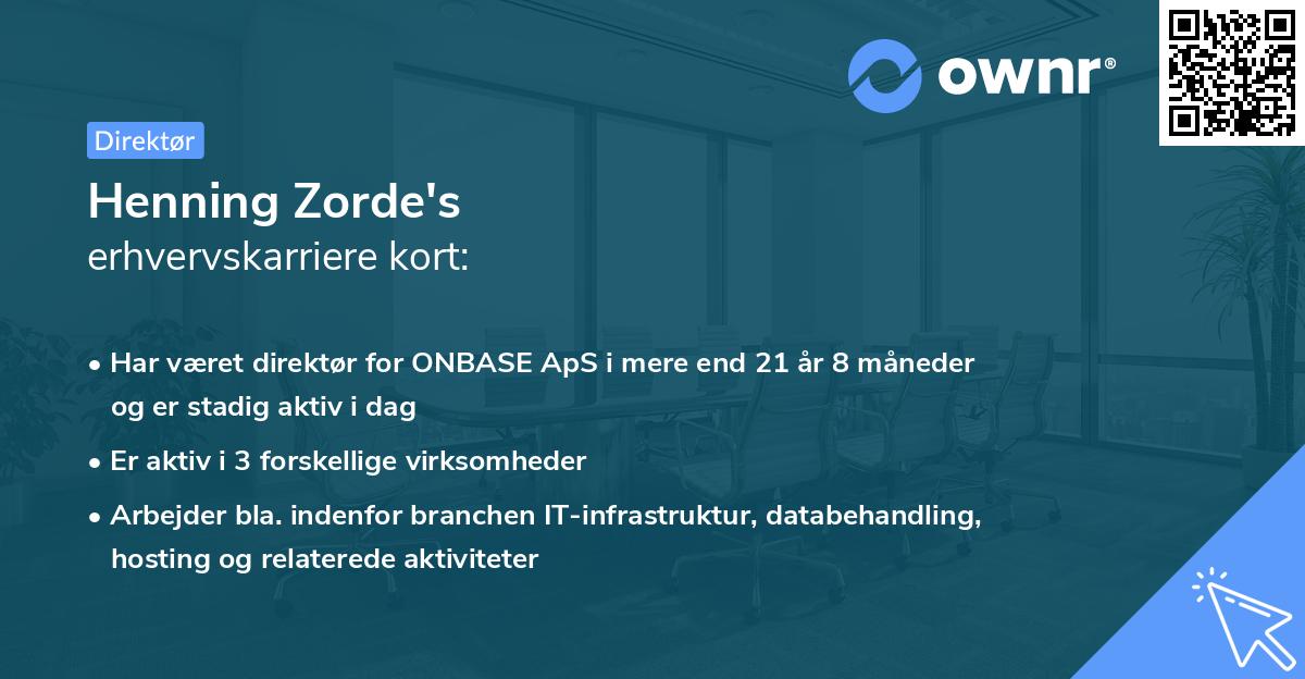 Henning Zorde's erhvervskarriere kort