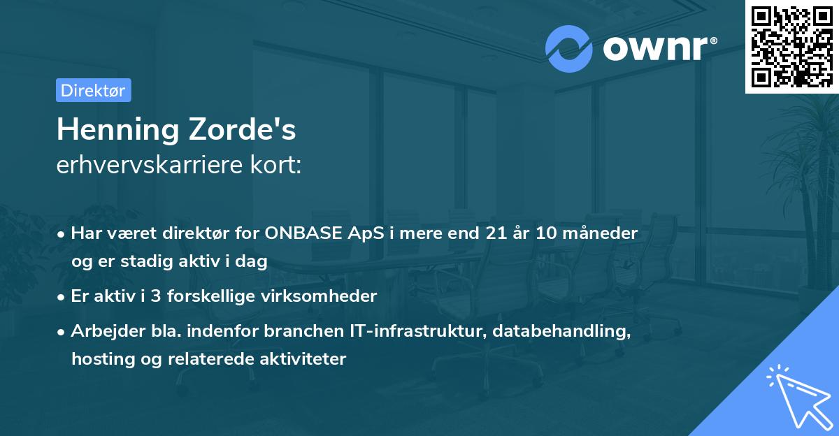 Henning Zorde's erhvervskarriere kort