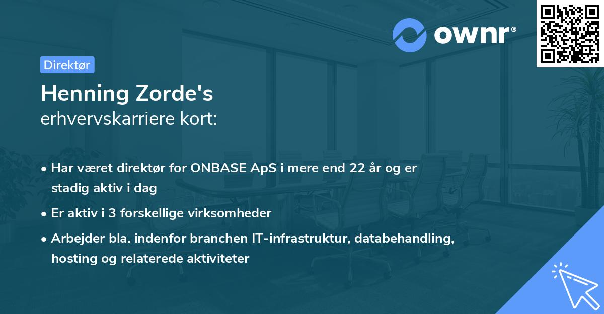 Henning Zorde's erhvervskarriere kort