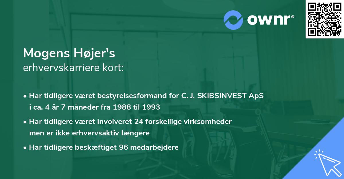 Mogens Højer's erhvervskarriere kort