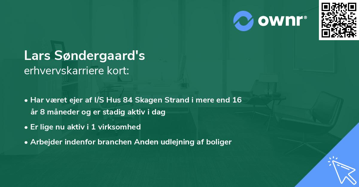 Lars Søndergaard's erhvervskarriere kort