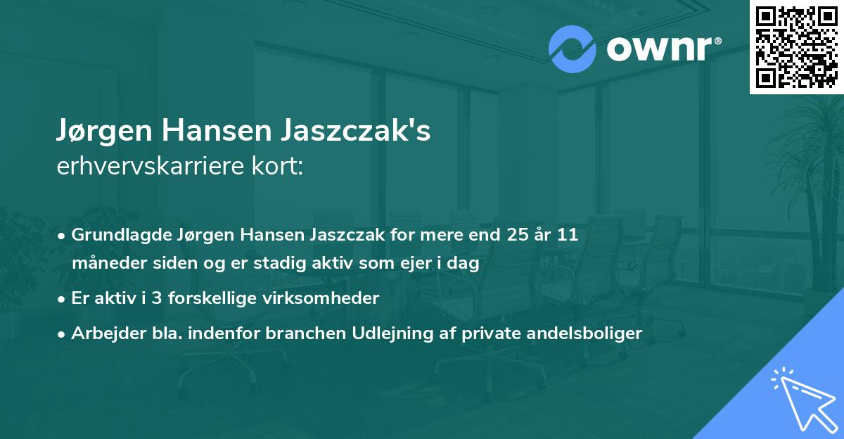 Jørgen Hansen Jaszczak's erhvervskarriere kort