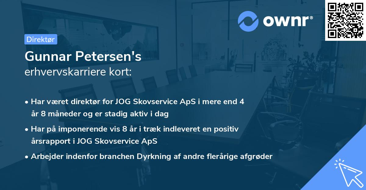 Gunnar Petersen's erhvervskarriere kort