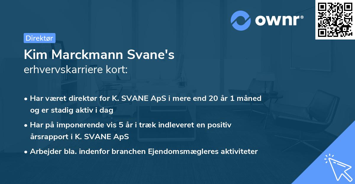 Kim Marckmann Svane's erhvervskarriere kort