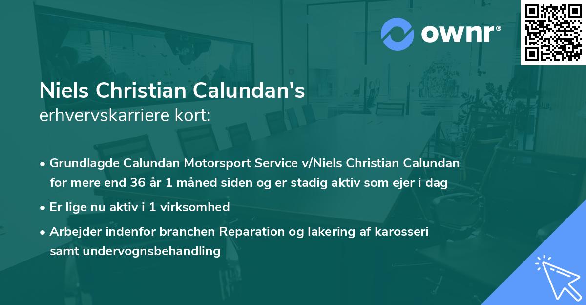 Niels Christian Calundan's erhvervskarriere kort