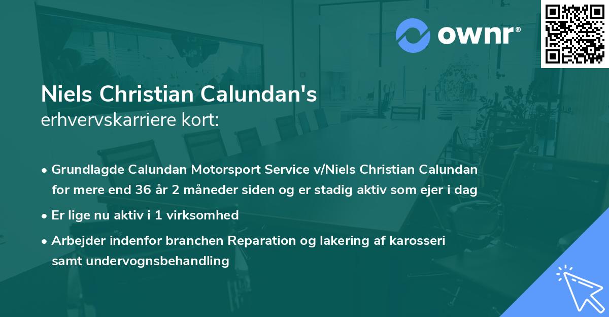 Niels Christian Calundan's erhvervskarriere kort