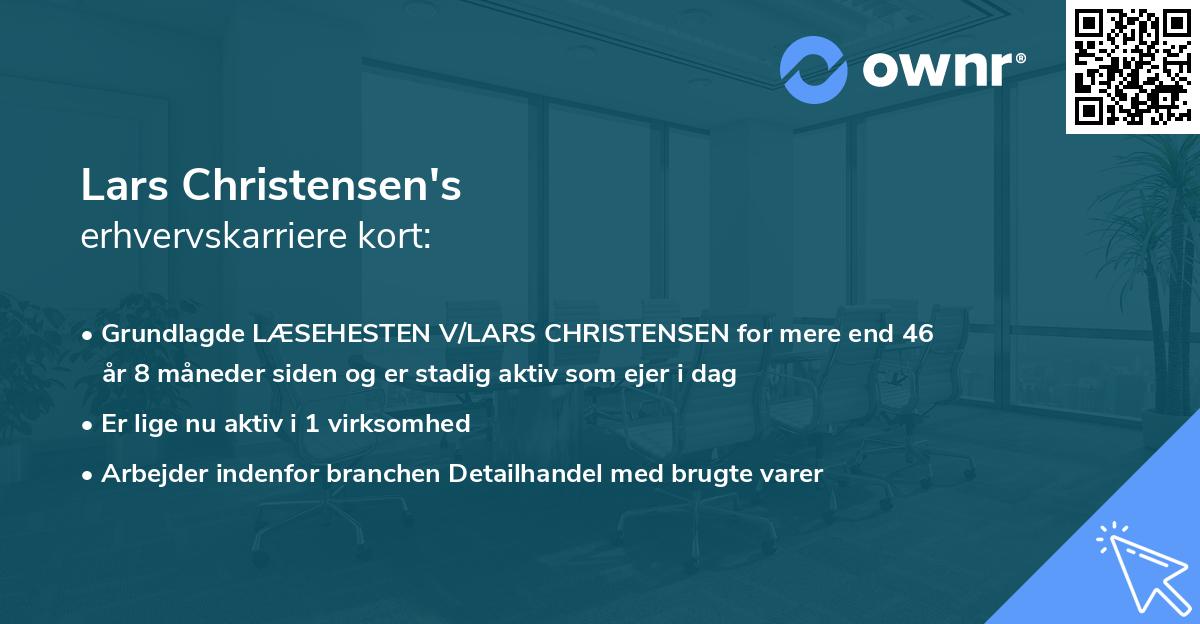 Lars Christensen's erhvervskarriere kort