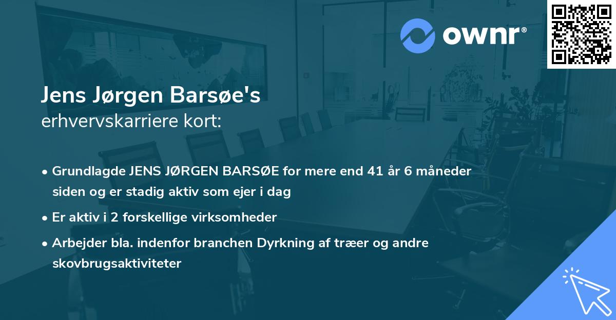 Jens Jørgen Barsøe's erhvervskarriere kort