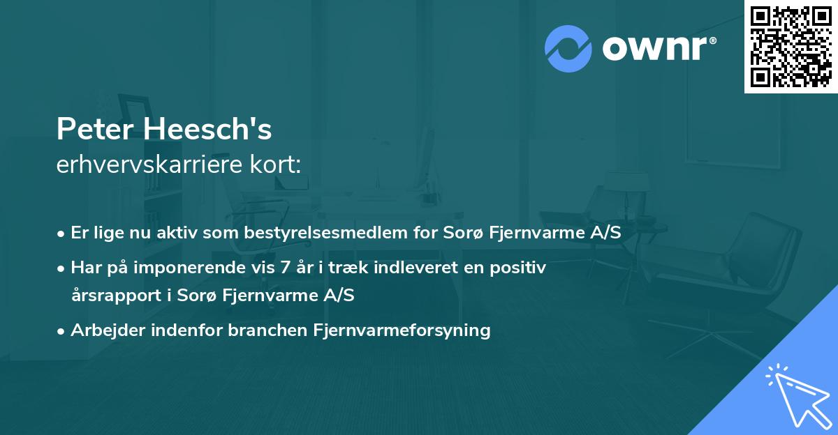 Peter Heesch's erhvervskarriere kort