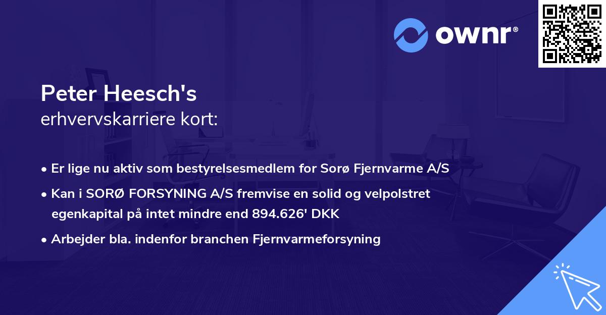 Peter Heesch's erhvervskarriere kort