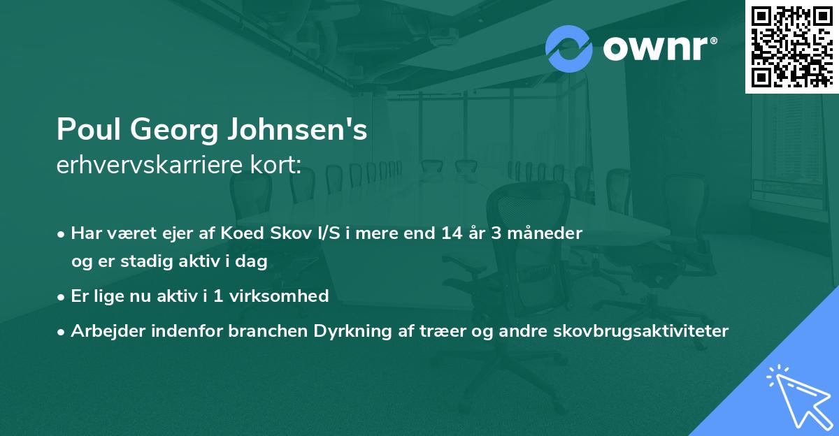 Poul Georg Johnsen's erhvervskarriere kort